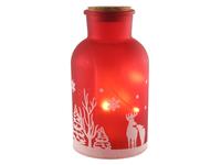 Vianočná dekoračná fľaša LED 20cm červená
