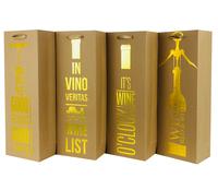 Darčeková taška na víno TORO 36x12.5x8.5cm MIX zlatá tlač