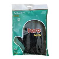 Masážne rukavice do kúpeľne a sauny TORO čier...