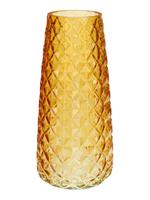Sklenená váza GEMMA DIAMOND 21cm žltá