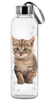 Sklenená fľaša s viečkom CERVE 500ml mačka