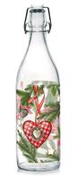 Sklenená fľaša s patentným uzáverom TORO 1l vianočný dekor