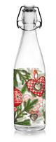 Sklenená fľaša s patentným uzáverom TORO 0,5l vianočný dekor