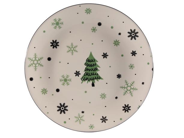 E-shop Vianočný keramický plytký tanier 26,5 cm stromček