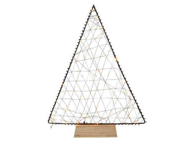 E-shop HIT Vianočná dekorácia na drevenom podstavci 80 LED stromček 38cm