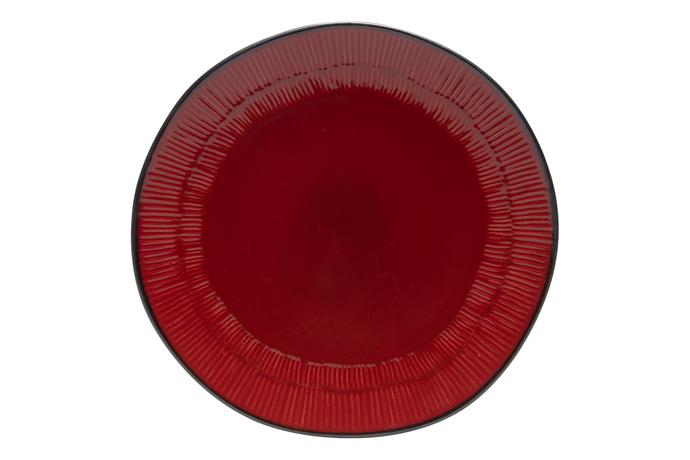E-shop HIT Keramický dezertný tanier RHODES 22cm červeno/čierny