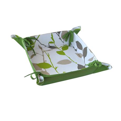 E-shop TORO Košík na chlieb, bavlna, motív zelené kvety