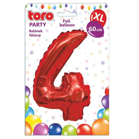TORO Balónik fóliový TORO XL číslica &quot;4&quot; 60cm