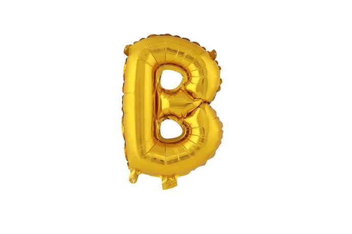 Balónik písmenko "B" TORO 30cm zlatá