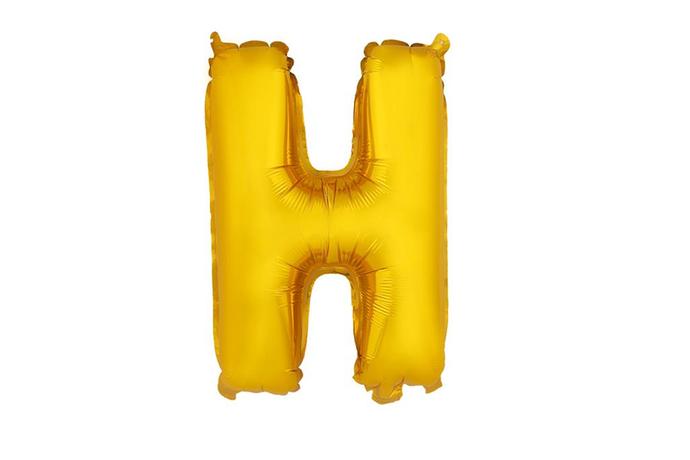 Balónik písmenko "H" TORO 30cm zlatá