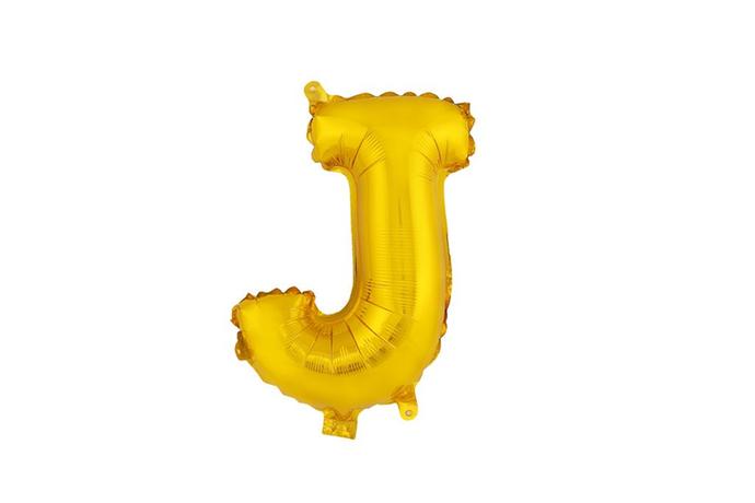 Balónik písmenko "J" TORO 30cm zlatá