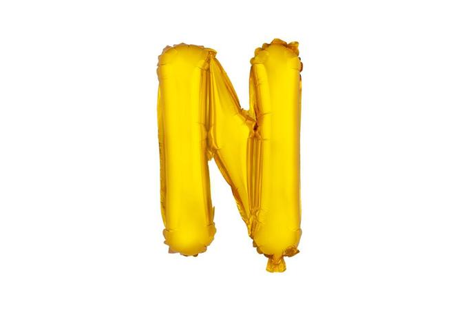 Balónik písmenko "N" TORO 30cm zlatá