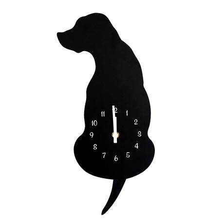 E-shop TORO Nástenné hodiny TORO čierny pes 40cm
