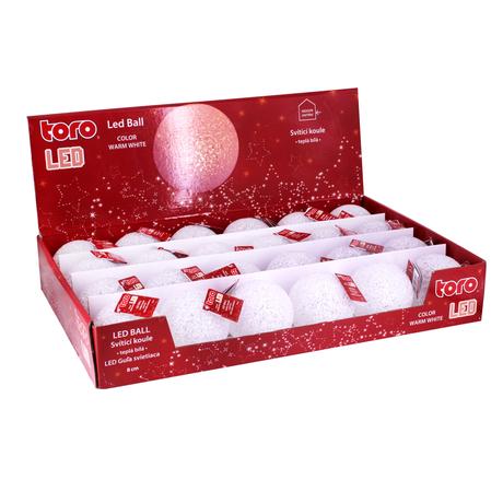 E-shop TORO Vianočná LED dekoracia TORO 8cm guľa