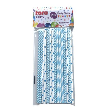 E-shop TORO Papierové slamky 20cm TORO svetlo modrá 25ks