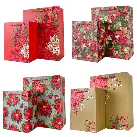 E-shop TORO Papierová darčeková taška TORO 40x30x12cm MIX červené kvety