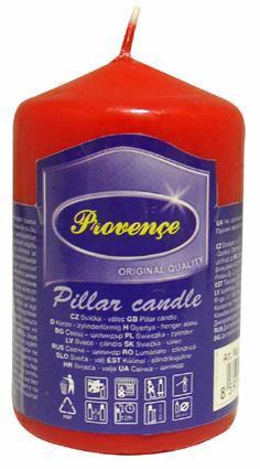 Provence Neparfumovaná sviečka PROVENCE 8cm červená