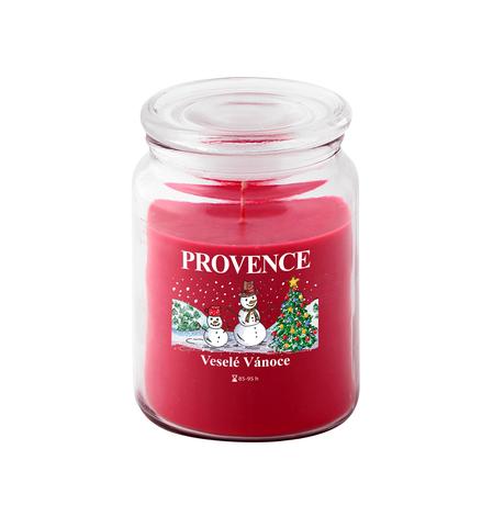 Provence Vonná sviečka v skle PROVENCE 95 hodín vianočný snehuliak