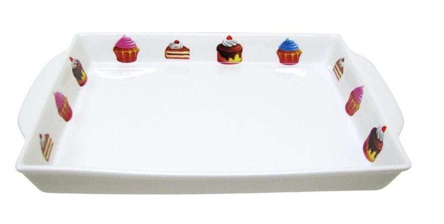 E-shop TORO Tácka obdĺžniková s dekorom tortičky; 27,2 x 28 x 3,3 cm