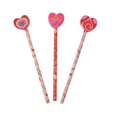E-shop Arpex Valentínska ceruzka s gumou 19cm 3ks