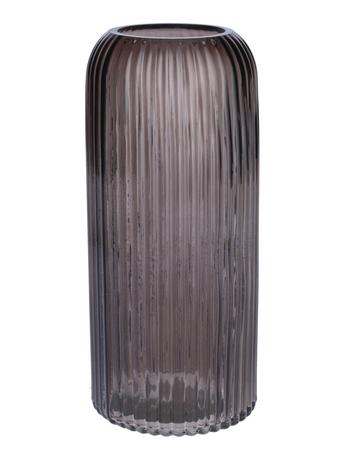 E-shop DUIF Sklenená váza NORA 25cm šedá
