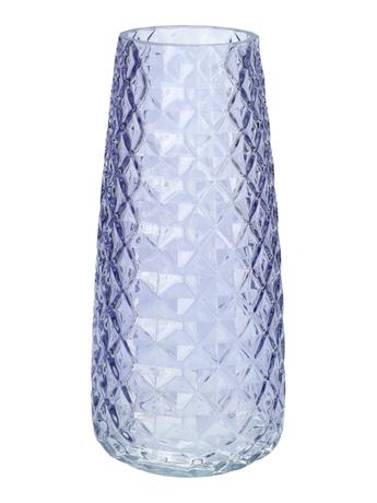 E-shop DUIF Sklenená váza GEMMA DIAMOND 21cm levanduľa