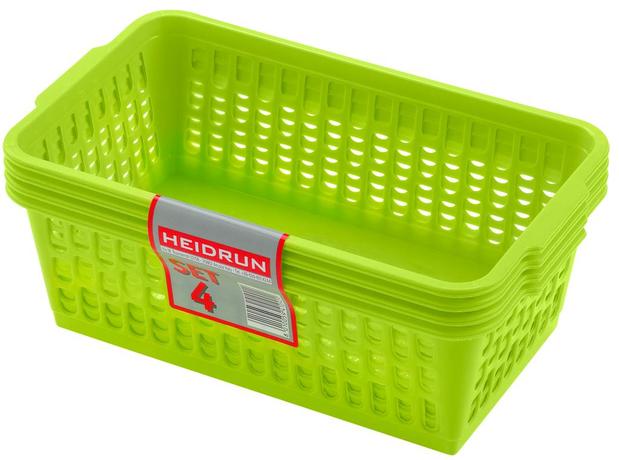 E-shop heidrun Plastový košík HEIDRUN 25x14,5x10,5cm 4ks MIX farieb