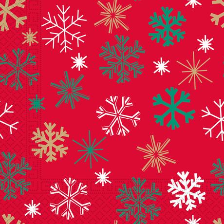 E-shop PROCOS Vianočné papierové obrúsky 33x33cm 3vrstvové snehové vločky