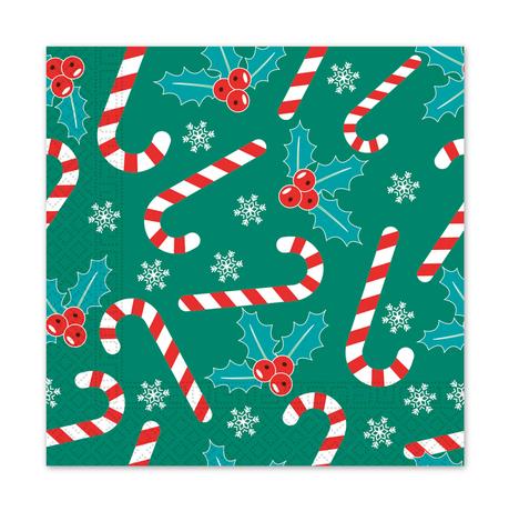 E-shop PROCOS Vianočné papierové obrúsky 33x33cm 3vrstvé cukrová tyčinka