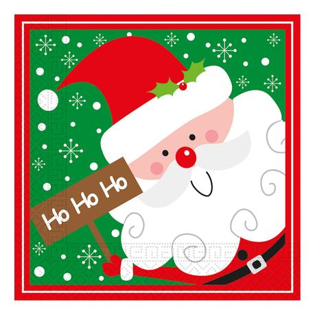 E-shop PROCOS Vianočné papierové obrúsky 33x33cm 3vrstvové Santa
