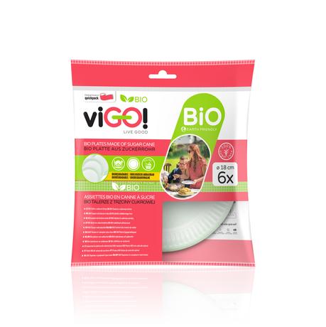 E-shop VIGO BIO tanier VIGO! 18cm cukrová trstina 6ks
