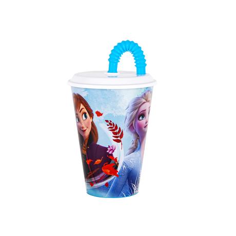 Disney Plastový téglik so slamkou Ľadové kráľovstvo II 430ml